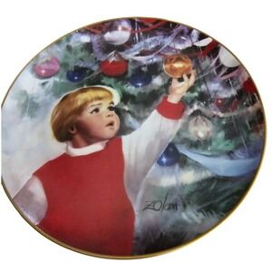 Donald Zolan 'Erik's Delight' Children at Christmas Plate 1983 Pemberton & Oakes